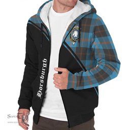 Scottish Horsburgh Tartan Sherpa Hoodie with Family Crest Curve Style Tartan Fleece Hoodie Scottish Plaid Tartan Plaid - ScotsTee - scotstee.com
