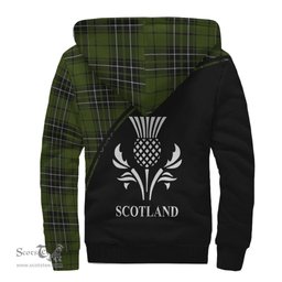 Scottish MacLean Hunting Tartan Sherpa Hoodie with Family Crest Curve Style Tartan Fleece Hoodie Scottish Plaid Tartan Plaid - ScotsTee - scotstee.com