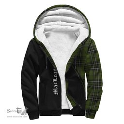 Scottish MacLean Hunting Tartan Sherpa Hoodie with Family Crest Curve Style Tartan Fleece Hoodie Scottish Plaid Tartan Plaid - ScotsTee - scotstee.com
