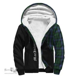 Scottish MacIntyre Tartan Sherpa Hoodie with Family Crest Curve Style Tartan Fleece Hoodie Scottish Plaid Tartan Plaid - ScotsTee - scotstee.com