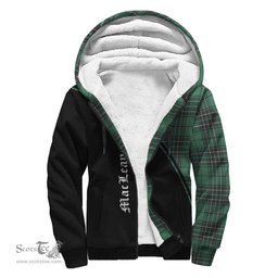 Scottish MacLean Hunting Ancient Tartan Sherpa Hoodie with Family Crest Curve Style Tartan Fleece Hoodie Scottish Plaid Tartan Plaid - ScotsTee - scotstee.com