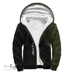 Scottish MacFie Hunting Tartan Sherpa Hoodie with Family Crest Curve Style Tartan Fleece Hoodie Scottish Plaid Tartan Plaid - ScotsTee - scotstee.com