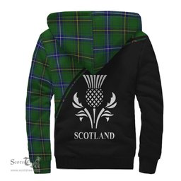 Scottish Henderson Modern Tartan Sherpa Hoodie with Family Crest Curve Style Tartan Fleece Hoodie Scottish Plaid Tartan Plaid - ScotsTee - scotstee.com