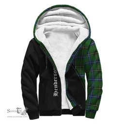 Scottish Henderson Modern Tartan Sherpa Hoodie with Family Crest Curve Style Tartan Fleece Hoodie Scottish Plaid Tartan Plaid - ScotsTee - scotstee.com