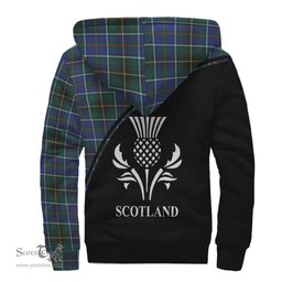 Scottish MacInnes Modern Tartan Sherpa Hoodie with Family Crest Curve Style Tartan Fleece Hoodie Scottish Plaid Tartan Plaid - ScotsTee - scotstee.com