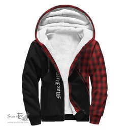 Scottish MacIver Tartan Sherpa Hoodie with Family Crest Curve Style Tartan Fleece Hoodie Scottish Plaid Tartan Plaid - ScotsTee - scotstee.com