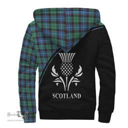 Scottish Hunter Ancient Tartan Sherpa Hoodie with Family Crest Curve Style Tartan Fleece Hoodie Scottish Plaid Tartan Plaid - ScotsTee - scotstee.com