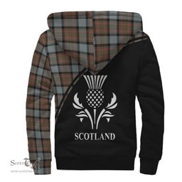 Scottish MacLaren Weathered Tartan Sherpa Hoodie with Family Crest Curve Style Tartan Fleece Hoodie Scottish Plaid Tartan Plaid - ScotsTee - scotstee.com