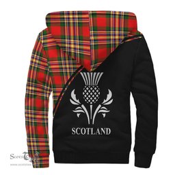 Scottish MacGill Modern Tartan Sherpa Hoodie with Family Crest Curve Style Tartan Fleece Hoodie Scottish Plaid Tartan Plaid - ScotsTee - scotstee.com