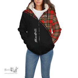 Scottish MacGill Modern Tartan Sherpa Hoodie with Family Crest Curve Style Tartan Fleece Hoodie Scottish Plaid Tartan Plaid - ScotsTee - scotstee.com