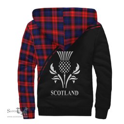 Scottish MacLachlan Modern Tartan Sherpa Hoodie with Family Crest Curve Style Tartan Fleece Hoodie Scottish Plaid Tartan Plaid - ScotsTee - scotstee.com