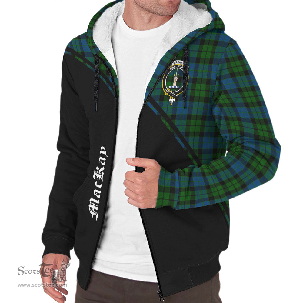 Scottish MacKay Modern Tartan Sherpa Hoodie with Family Crest Curve Style Tartan Fleece Hoodie Scottish Plaid Tartan Plaid - ScotsTee - scotstee.com