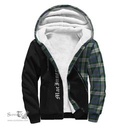 Scottish MacInnes Dress Tartan Sherpa Hoodie with Family Crest Curve Style Tartan Fleece Hoodie Scottish Plaid Tartan Plaid - ScotsTee - scotstee.com