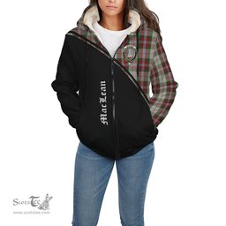 Scottish MacLean Dress Tartan Sherpa Hoodie with Family Crest Curve Style Tartan Fleece Hoodie Scottish Plaid Tartan Plaid - ScotsTee - scotstee.com