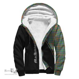 Scottish MacKintosh Hunting Ancient Tartan Sherpa Hoodie with Family Crest Curve Style Tartan Fleece Hoodie Scottish Plaid Tartan Plaid - ScotsTee - scotstee.com