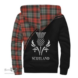 Scottish MacLachlan Weathered Tartan Sherpa Hoodie with Family Crest Curve Style Tartan Fleece Hoodie Scottish Plaid Tartan Plaid - ScotsTee - scotstee.com