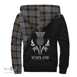 Scottish MacKay Weathered Tartan Sherpa Hoodie with Family Crest Curve Style Tartan Fleece Hoodie Scottish Plaid Tartan Plaid - ScotsTee - scotstee.com