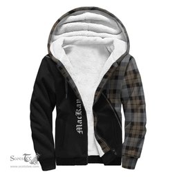 Scottish MacKay Weathered Tartan Sherpa Hoodie with Family Crest Curve Style Tartan Fleece Hoodie Scottish Plaid Tartan Plaid - ScotsTee - scotstee.com