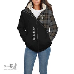 Scottish MacKay Weathered Tartan Sherpa Hoodie with Family Crest Curve Style Tartan Fleece Hoodie Scottish Plaid Tartan Plaid - ScotsTee - scotstee.com
