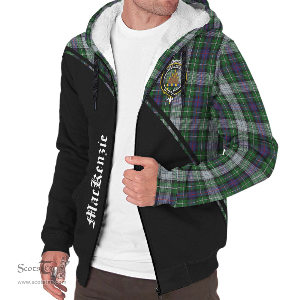 Scottish MacKenzie Dress Tartan Sherpa Hoodie with Family Crest Curve Style Tartan Fleece Hoodie Scottish Plaid Tartan Plaid - ScotsTee - scotstee.com