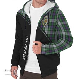 Scottish MacKenzie Dress Tartan Sherpa Hoodie with Family Crest Curve Style Tartan Fleece Hoodie Scottish Plaid Tartan Plaid - ScotsTee - scotstee.com