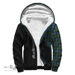 Scottish MacKenzie Tartan Sherpa Hoodie with Family Crest Curve Style Tartan Fleece Hoodie Scottish Plaid Tartan Plaid - ScotsTee - scotstee.com