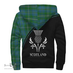 Scottish Hay Hunting Tartan Sherpa Hoodie with Family Crest Curve Style Tartan Fleece Hoodie Scottish Plaid Tartan Plaid - ScotsTee - scotstee.com