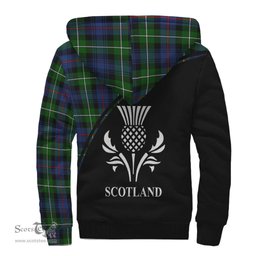 Scottish MacKenzie Modern Tartan Sherpa Hoodie with Family Crest Curve Style Tartan Fleece Hoodie Scottish Plaid Tartan Plaid - ScotsTee - scotstee.com