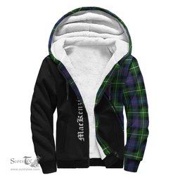 Scottish MacKenzie Modern Tartan Sherpa Hoodie with Family Crest Curve Style Tartan Fleece Hoodie Scottish Plaid Tartan Plaid - ScotsTee - scotstee.com