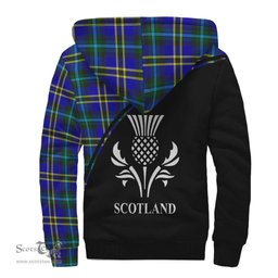 Scottish Hope Modern Tartan Sherpa Hoodie with Family Crest Curve Style Tartan Fleece Hoodie Scottish Plaid Tartan Plaid - ScotsTee - scotstee.com