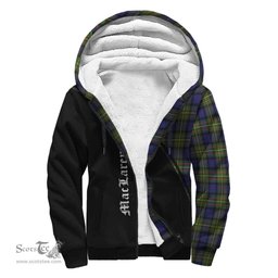 Scottish MacLaren Modern Tartan Sherpa Hoodie with Family Crest Curve Style Tartan Fleece Hoodie Scottish Plaid Tartan Plaid - ScotsTee - scotstee.com