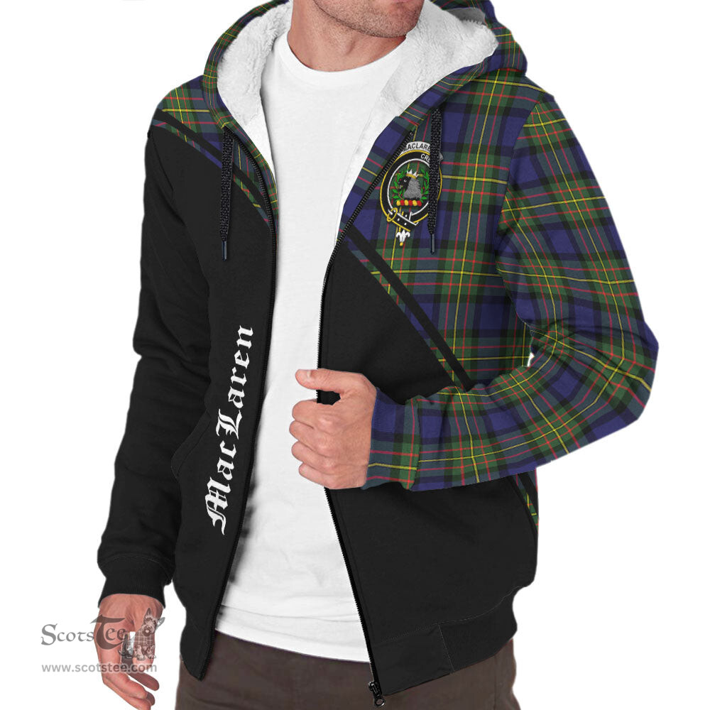 Scottish MacLaren Modern Tartan Sherpa Hoodie with Family Crest Curve Style Tartan Fleece Hoodie Scottish Plaid Tartan Plaid - ScotsTee - scotstee.com