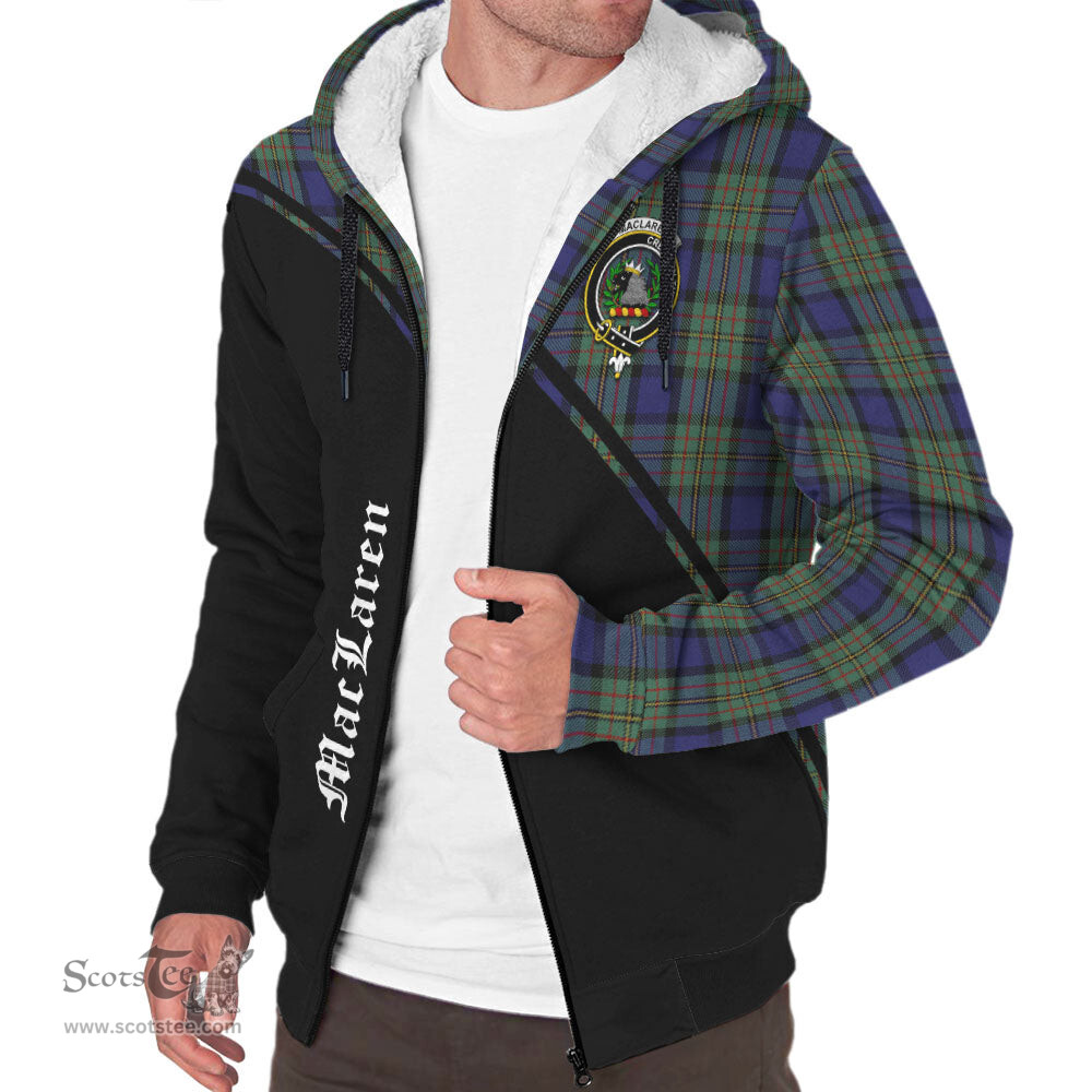 Scottish MacLaren Tartan Sherpa Hoodie with Family Crest Curve Style Tartan Fleece Hoodie Scottish Plaid Tartan Plaid - ScotsTee - scotstee.com