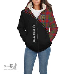 Scottish MacIntosh Modern Tartan Sherpa Hoodie with Family Crest Curve Style Tartan Fleece Hoodie Scottish Plaid Tartan Plaid - ScotsTee - scotstee.com
