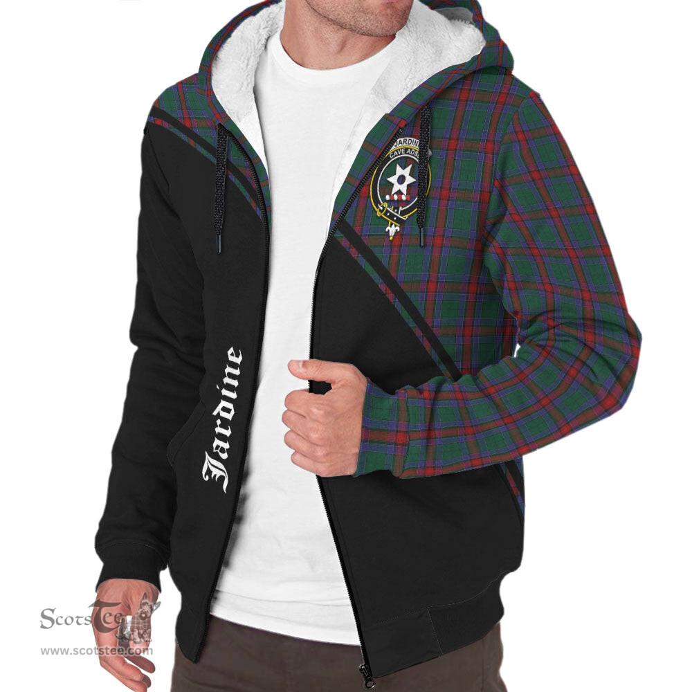 Scottish Jardine Dress Tartan Sherpa Hoodie with Family Crest Curve Style Tartan Fleece Hoodie Scottish Plaid Tartan Plaid - ScotsTee - scotstee.com