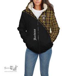 Scottish Jardine Tartan Sherpa Hoodie with Family Crest Curve Style Tartan Fleece Hoodie Scottish Plaid Tartan Plaid - ScotsTee - scotstee.com