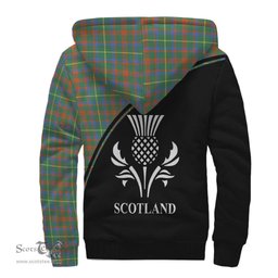 Scottish MacIntosh Hunting Ancient Tartan Sherpa Hoodie with Family Crest Curve Style Tartan Fleece Hoodie Scottish Plaid Tartan Plaid - ScotsTee - scotstee.com