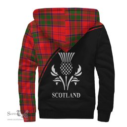 Scottish Heron Tartan Sherpa Hoodie with Family Crest Curve Style Tartan Fleece Hoodie Scottish Plaid Tartan Plaid - ScotsTee - scotstee.com