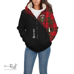 Scottish Heron Tartan Sherpa Hoodie with Family Crest Curve Style Tartan Fleece Hoodie Scottish Plaid Tartan Plaid - ScotsTee - scotstee.com