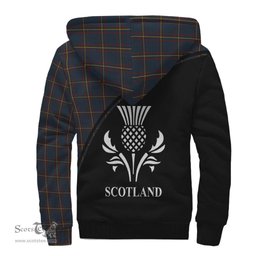Scottish MacLaine of Lochbuie Hunting Tartan Sherpa Hoodie with Family Crest Curve Style Tartan Fleece Hoodie Scottish Plaid Tartan Plaid - ScotsTee - scotstee.com