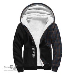 Scottish MacLaine of Lochbuie Hunting Tartan Sherpa Hoodie with Family Crest Curve Style Tartan Fleece Hoodie Scottish Plaid Tartan Plaid - ScotsTee - scotstee.com