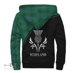Scottish Irvine of Bonshaw Tartan Sherpa Hoodie with Family Crest Curve Style Tartan Fleece Hoodie Scottish Plaid Tartan Plaid - ScotsTee - scotstee.com