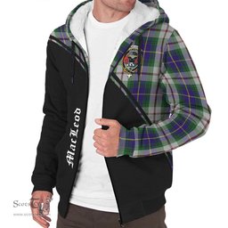 Scottish MacLeod Of Californian Tartan Sherpa Hoodie with Family Crest Curve Style Tartan Fleece Hoodie Scottish Plaid Tartan Plaid - ScotsTee - scotstee.com