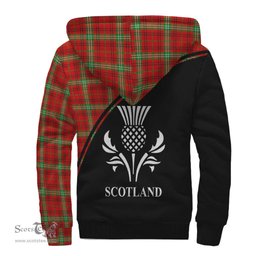 Scottish Morrison Red Modern Tartan Sherpa Hoodie with Family Crest Curve Style Tartan Fleece Hoodie Scottish Plaid Tartan Plaid - ScotsTee - scotstee.com