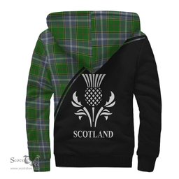 Scottish Pringle Tartan Sherpa Hoodie with Family Crest Curve Style Tartan Fleece Hoodie Scottish Plaid Tartan Plaid - ScotsTee - scotstee.com