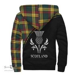 Scottish MacMillan Old Modern Tartan Sherpa Hoodie with Family Crest Curve Style Tartan Fleece Hoodie Scottish Plaid Tartan Plaid - ScotsTee - scotstee.com