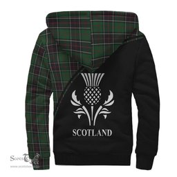Scottish Sinclair Hunting Tartan Sherpa Hoodie with Family Crest Curve Style Tartan Fleece Hoodie Scottish Plaid Tartan Plaid - ScotsTee - scotstee.com
