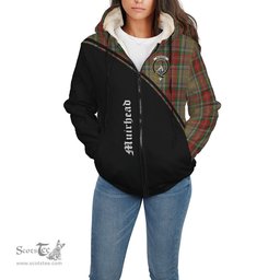 Scottish Muirhead Old Tartan Sherpa Hoodie with Family Crest Curve Style Tartan Fleece Hoodie Scottish Plaid Tartan Plaid - ScotsTee - scotstee.com