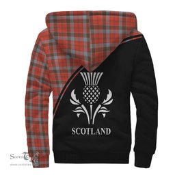 Scottish Robertson Weathered Tartan Sherpa Hoodie with Family Crest Curve Style Tartan Fleece Hoodie Scottish Plaid Tartan Plaid - ScotsTee - scotstee.com