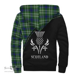 Scottish Mow Tartan Sherpa Hoodie with Family Crest Curve Style Tartan Fleece Hoodie Scottish Plaid Tartan Plaid - ScotsTee - scotstee.com